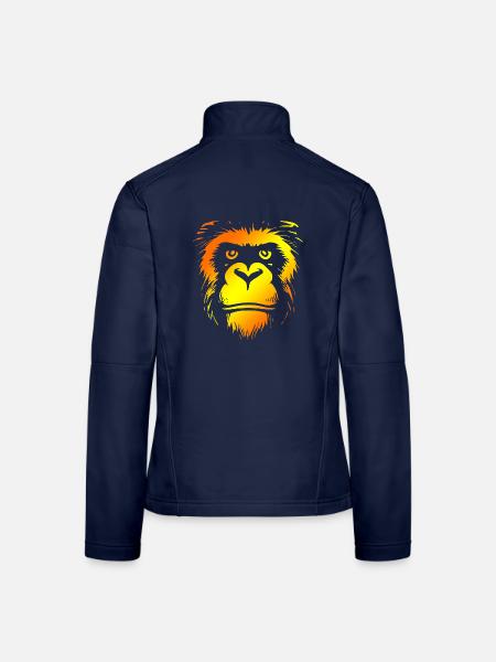 Fastnacht - Karneval - Kostüm - Spruch - Affe - Frauen Softshelljacke - Navy - Hinten