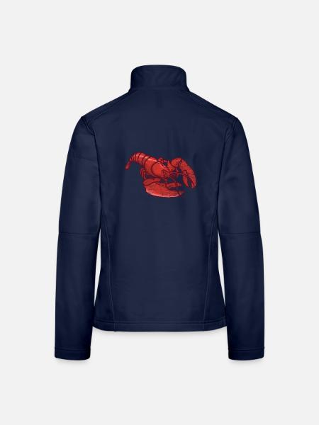 Kraftvoller Hummer Ozeanbewohner - Frauen Softshelljacke - Navy - Hinten
