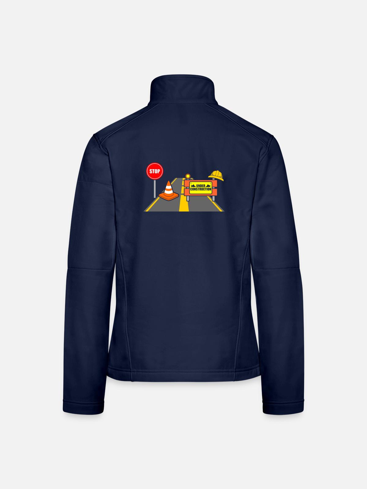 Baustelle - Frauen Softshelljacke - Navy - Hinten
