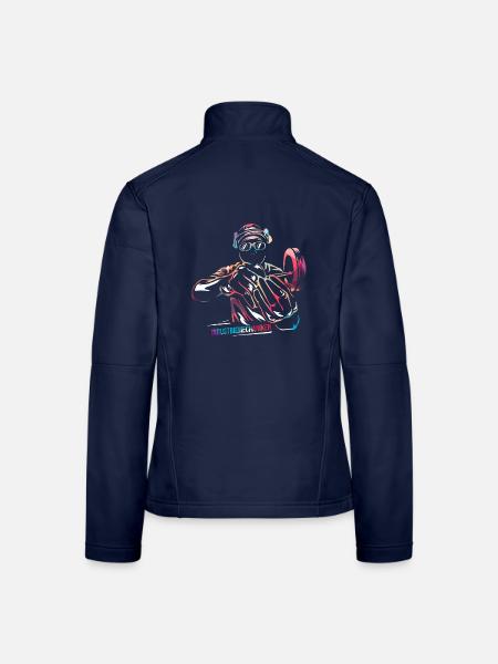 Tüchtiger Industriemechaniker Mühlenbau - Frauen Softshelljacke - Navy - Hinten