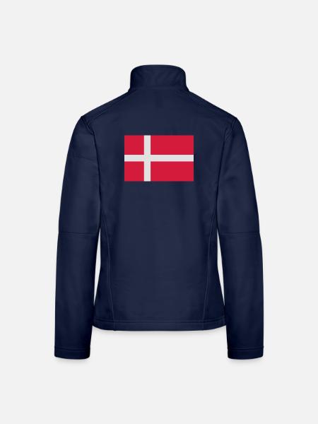Dänische Flagge - Frauen Softshelljacke - Navy