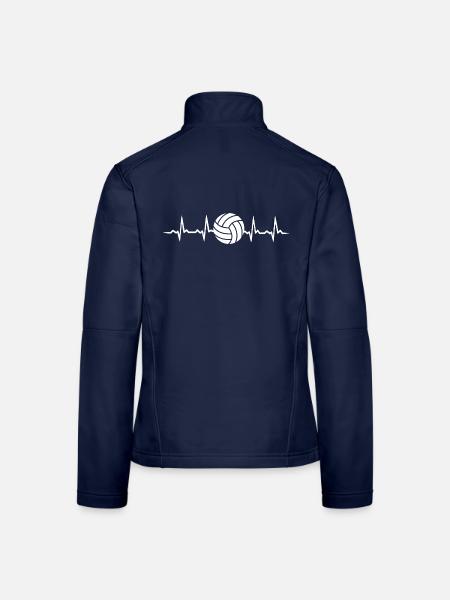 Herzschlag volleyball - Frauen Softshelljacke - Navy - Hinten