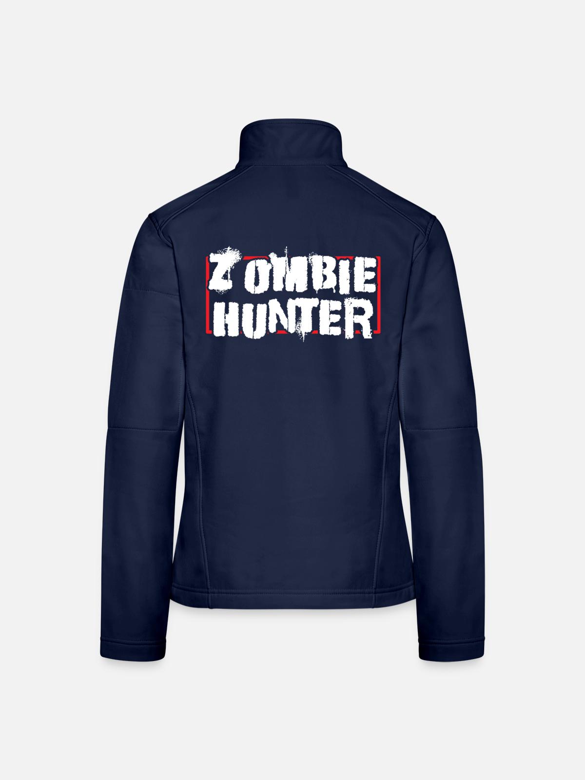 Zombie Jäger - Frauen Softshelljacke - Navy - Hinten
