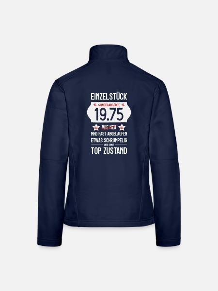 51. GEBURTSTAG 1975 EINZELSTÜCK PREISSCHILD - Frauen Softshelljacke - Navy - Hinten