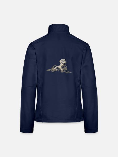 Treuherziger Hovawart Hofwächter - Frauen Softshelljacke - Navy - Hinten