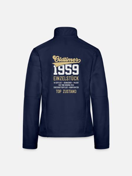 67. GEBURTSTAG OLDTIMER 1959 - Frauen Softshelljacke - Navy - Hinten