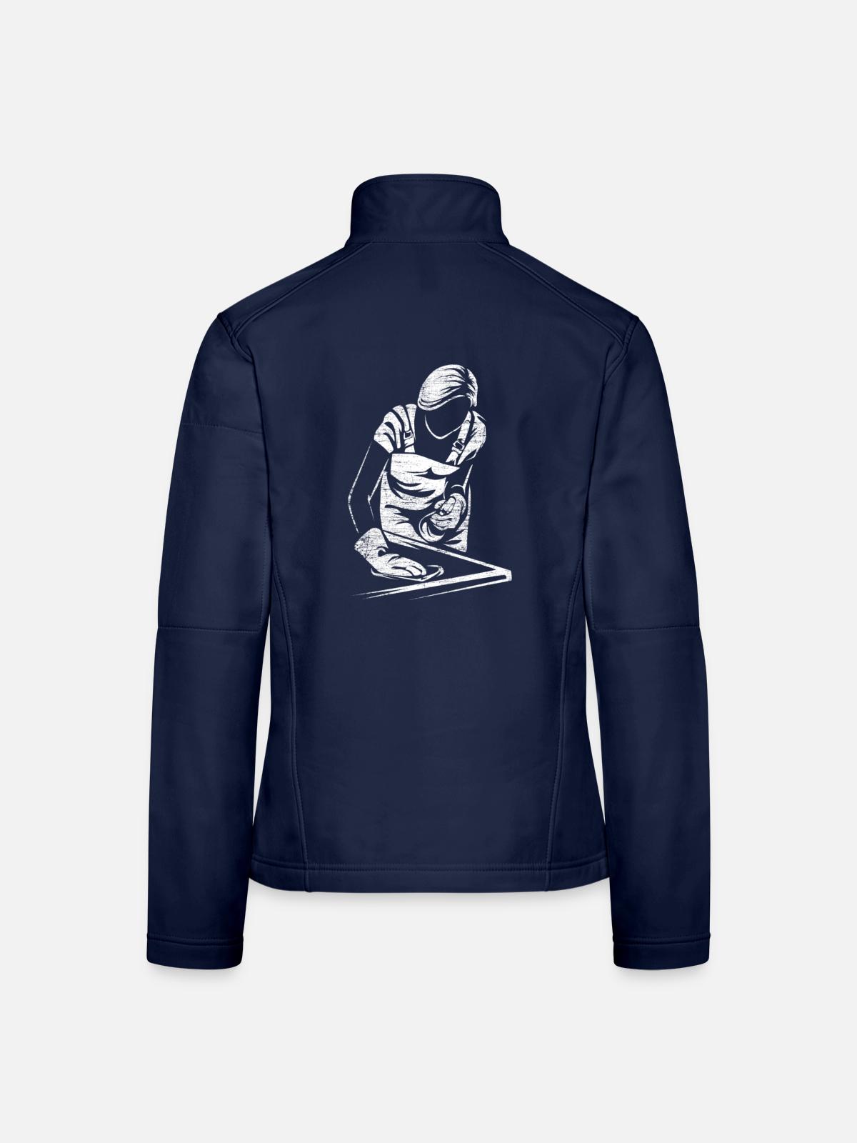 Blitzsauberer Haushälter Putzeinsatz - Frauen Softshelljacke - Navy - Hinten