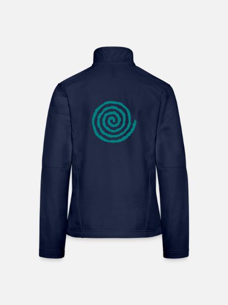 Spirale Symbol Wachstum und Erweiterung Blaugrün - Frauen Softshelljacke - Navy - Hinten
