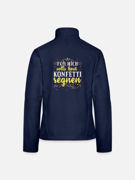 Konfetti Fasching - Frauen Softshelljacke - Navy - Hinten