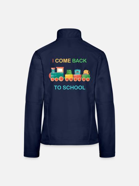 Ich komme zurück zur Schule, Kinderschule, Zug - Frauen Softshelljacke - Navy