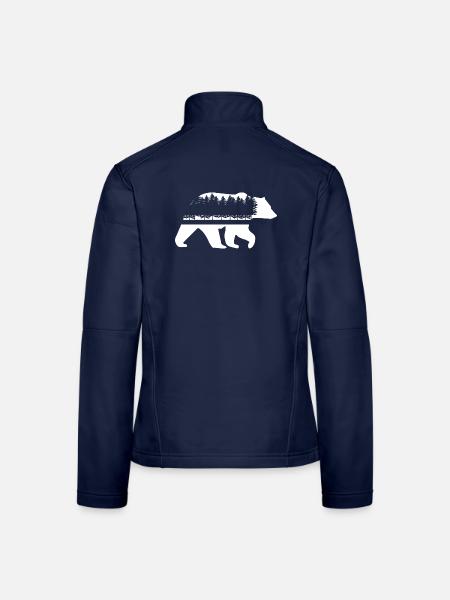 Flauschiger Braunbär Kanadawald - Frauen Softshelljacke - Navy - Hinten
