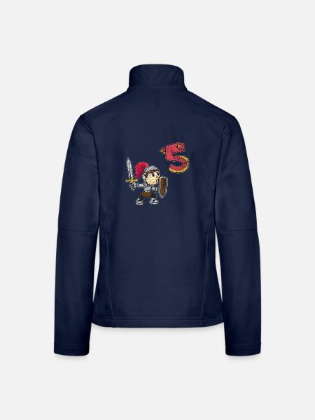 Tapferer Ritter Kindergeburtstag - Frauen Softshelljacke - Navy - Hinten