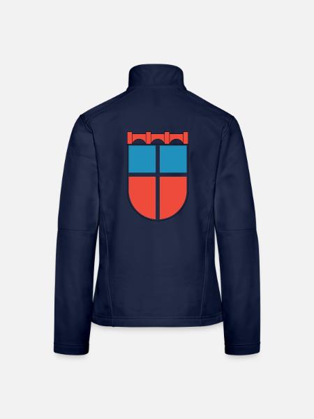 Wappen Saarland 1948 - Frauen Softshelljacke - Navy - Hinten