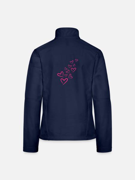 Herzchen Herz Muster - Frauen Softshelljacke - Navy - Hinten