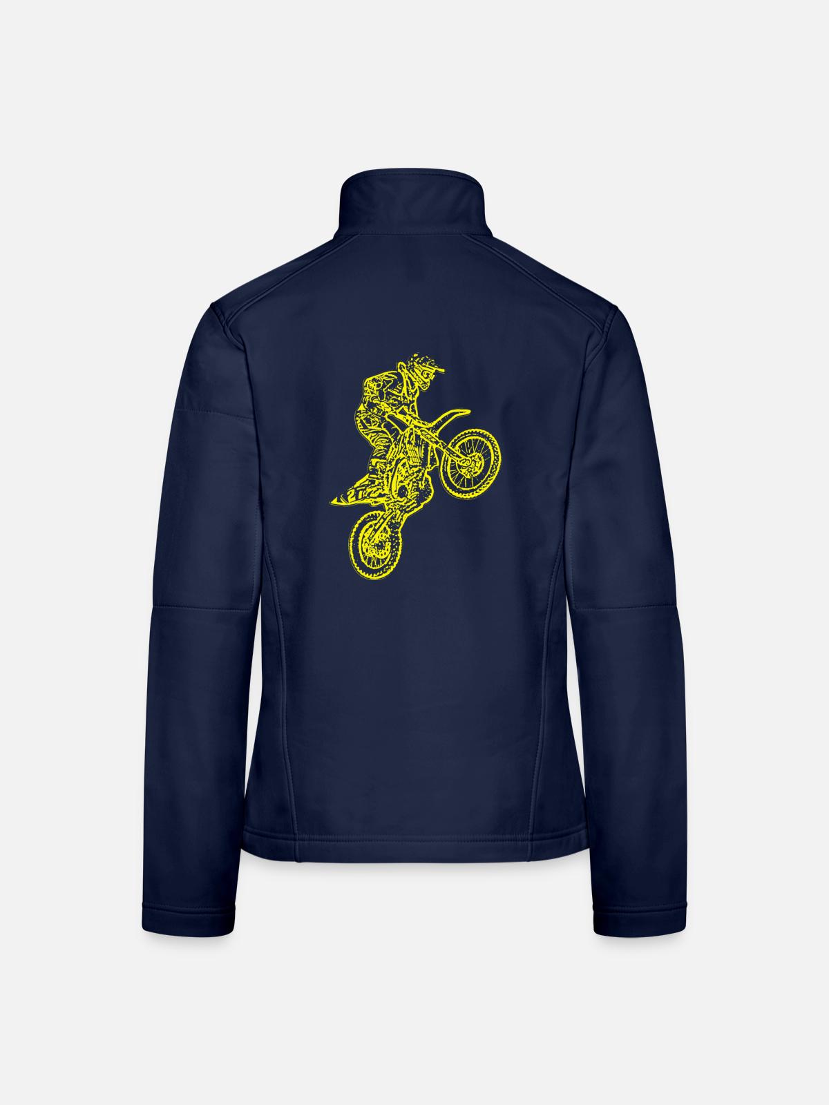 enduro gelb - Frauen Softshelljacke - Navy - Hinten