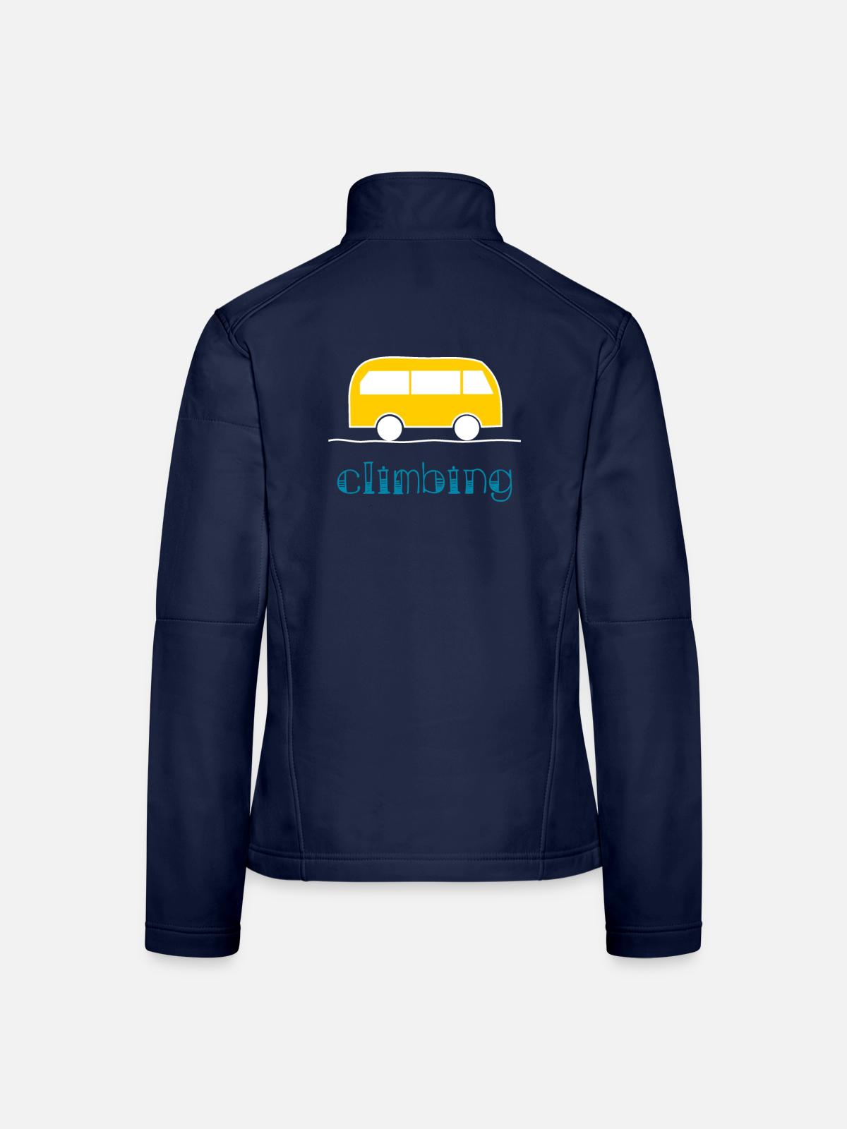 KLETTERN. KLETTERN. VAN. KLETTERN. STEIGEN. - Frauen Softshelljacke - Navy - Hinten