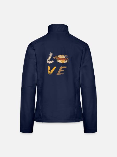 Dachshund - Frauen Softshelljacke - Navy - Hinten