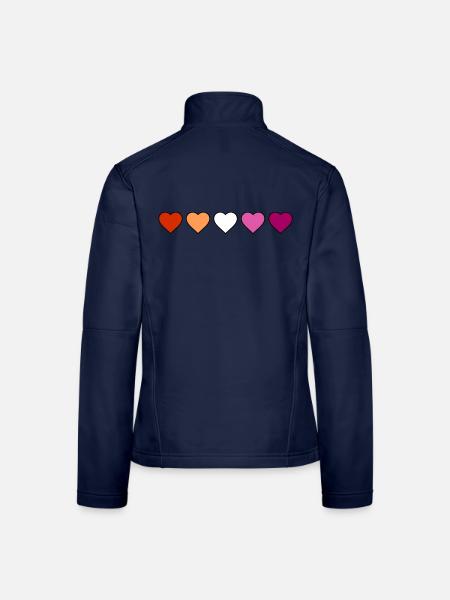 Cœurs lesbiennes, lesbiennes - Veste en tissu softshell Femme - bleu marine - Dos