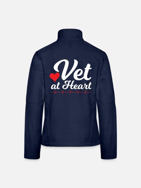 Tierarzt im Herzen - Frauen Softshelljacke - Navy - Hinten