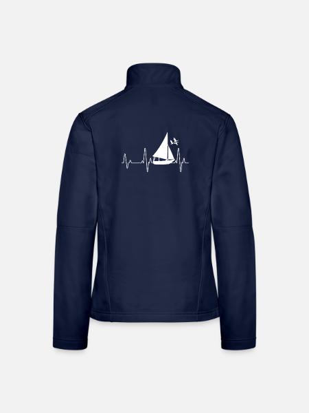 navigation à voile - Veste en tissu softshell Femme - bleu marine - Dos