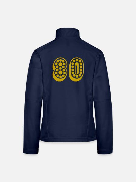 80. 80 JAHRE. 80-JÄHRIGES JUBILÄUM. 80. GEBURTSTAG. - Frauen Softshelljacke - Navy - Hinten