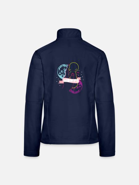 Einfühlsame Hebamme Geburtsbegleitung - Frauen Softshelljacke - Navy - Hinten