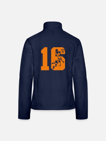 NUMBER 16 BASKETBALL 16TH BIRTHDAY - Women's Softshell Jacket - navy - Back