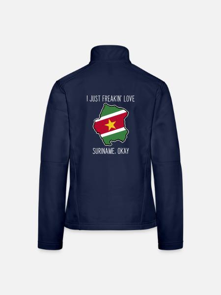 Farbenfroher Suriname Regenwald - Frauen Softshelljacke - Navy - Hinten