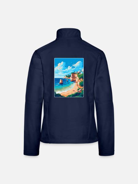 Algarve Portugal Vintage Travel Poster Souvenir - Women's Softshell Jacket - navy - Back