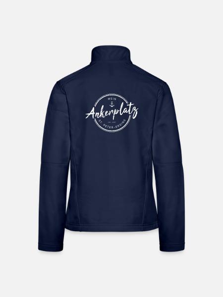 Mein Ankerplatz St. Peter-Ording Heimat Nordsee - Frauen Softshelljacke - Navy - Hinten