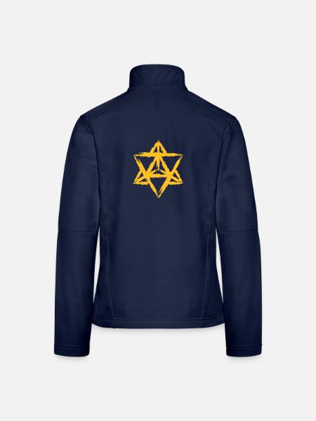 Merkaba Symbol Heilige Geometrie - Frauen Softshelljacke - Navy - Hinten