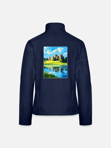 Leeds Castle England Uk Travel Poster Souvenir WPA - Women's Softshell Jacket - navy - Back
