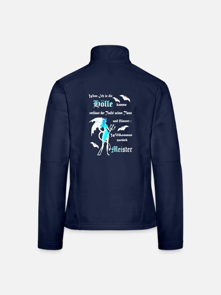 Hölle Teufel Satan Dämon gefallener Engel. - Frauen Softshelljacke - Navy - Hinten