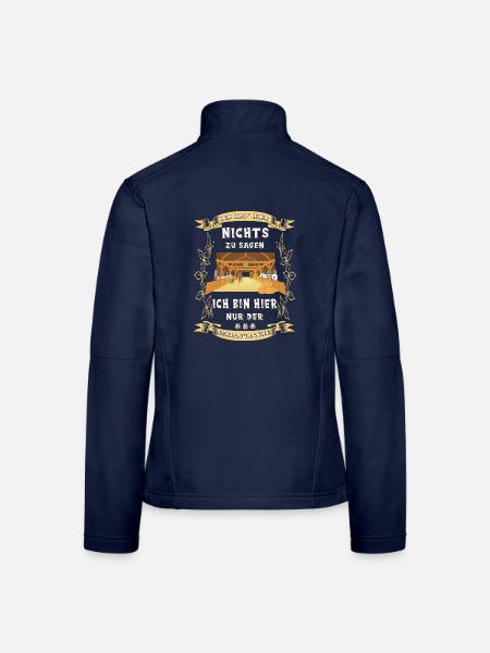 Stallbursche Reiten Pferd Stall witziger Spruch - Frauen Softshelljacke - Navy - Hinten