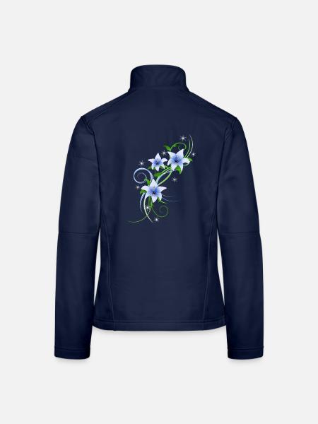 Blumen Lilien Garten Stauden Blüten Orchidee - Frauen Softshelljacke - Navy
