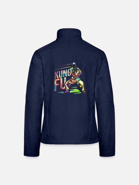 Blitzschneller Kung Fu Schwarzgurt - Frauen Softshelljacke - Navy - Hinten