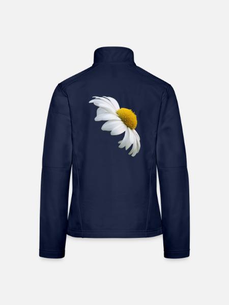 Margeriten Margerite weiße Blume Gänseblume - Frauen Softshelljacke - Navy - Hinten