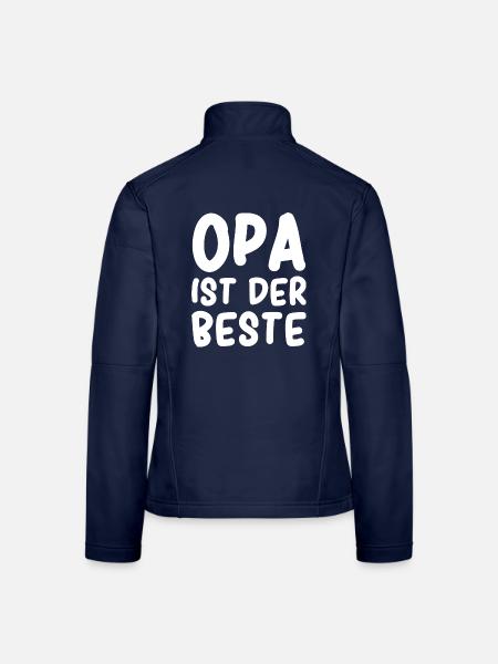 Opa ist der Beste - Frauen Softshelljacke - Navy - Hinten