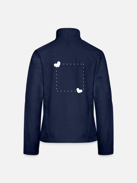 Herz Rahmen Ornament Linie Weiß - Frauen Softshelljacke - Navy - Hinten
