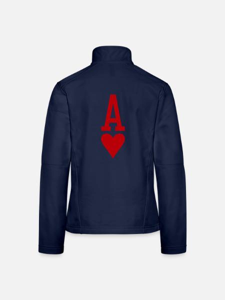 Poker Playing Card Heart As - Women's Softshell Jacket - navy - Back
