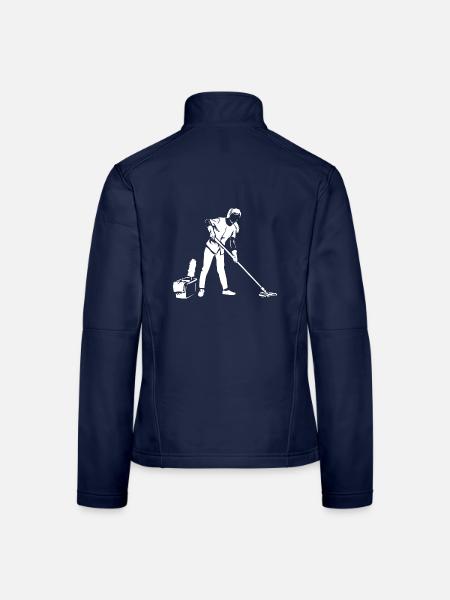 Fleißige Putzfrau Reinigungsteam - Frauen Softshelljacke - Navy - Hinten