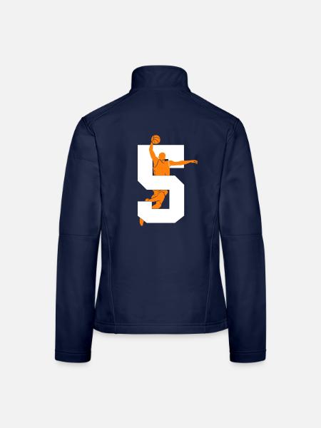 NUMÉRO 5 BASKETBALL 5E ANNIVERSAIRE - Veste en tissu softshell Femme - bleu marine - Dos