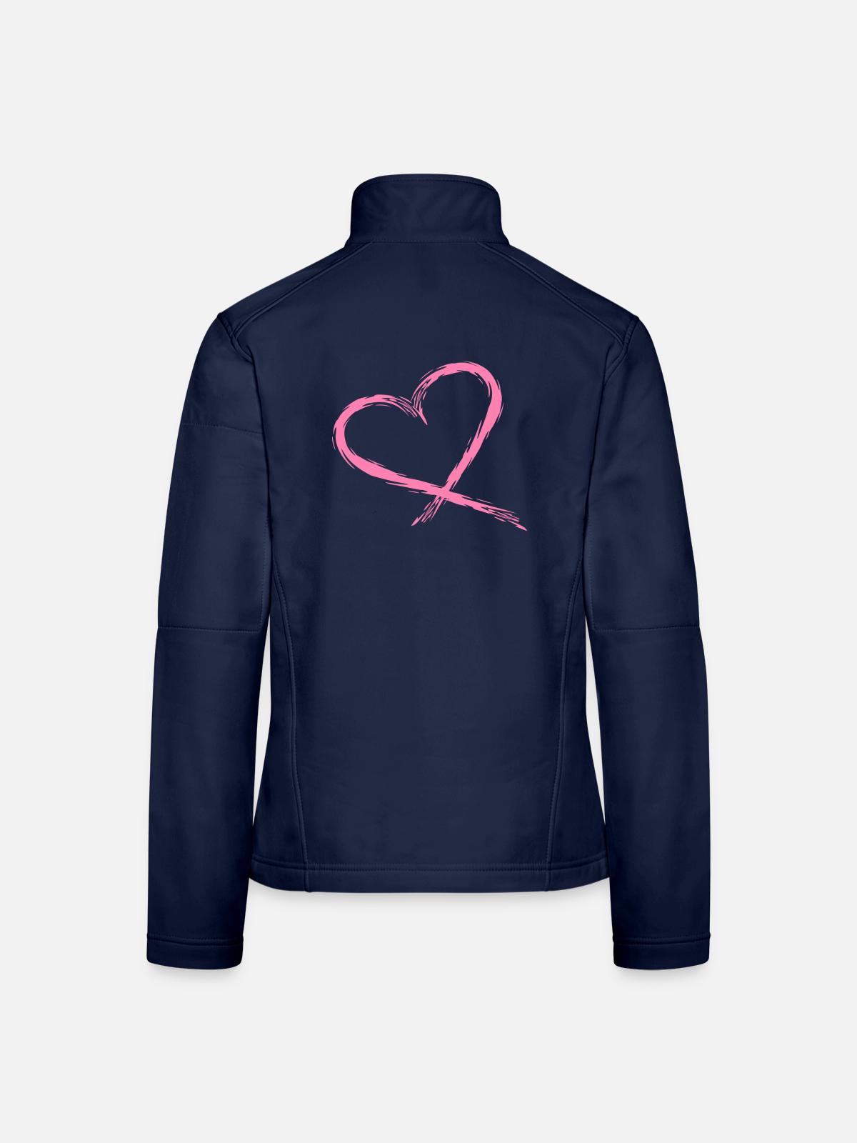 Herz Rosa - Frauen Softshelljacke - Navy - Hinten