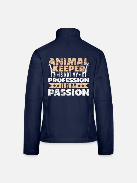 Tierpfleger Passion - Frauen Softshelljacke - Navy - Hinten