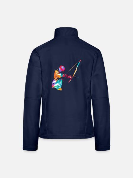 Zielsichere Bogenschützin Turnier - Frauen Softshelljacke - Navy - Hinten