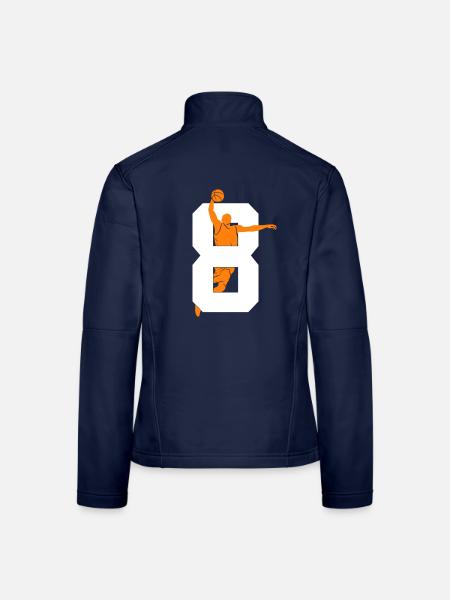 NUMBER 8 BASKETBALL 8TH BIRTHDAY - Women's Softshell Jacket - navy - Back