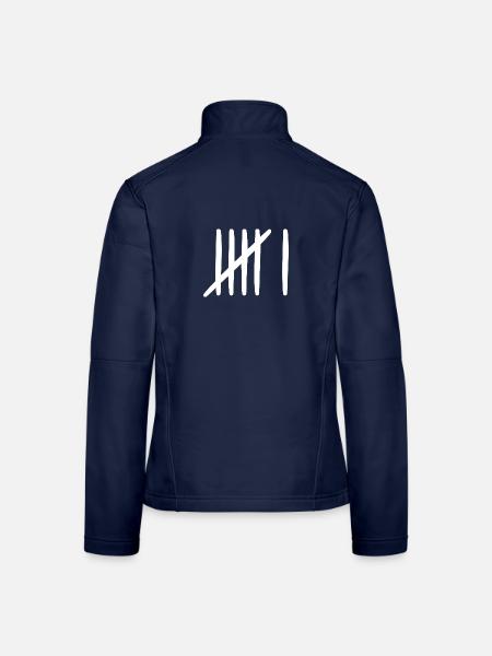 6 Geburtstag Strichliste 6 Jahre alt - Frauen Softshelljacke - Navy - Hinten