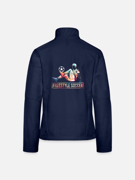 Akrobatischer Freestyle Fußball - Frauen Softshelljacke - Navy - Hinten
