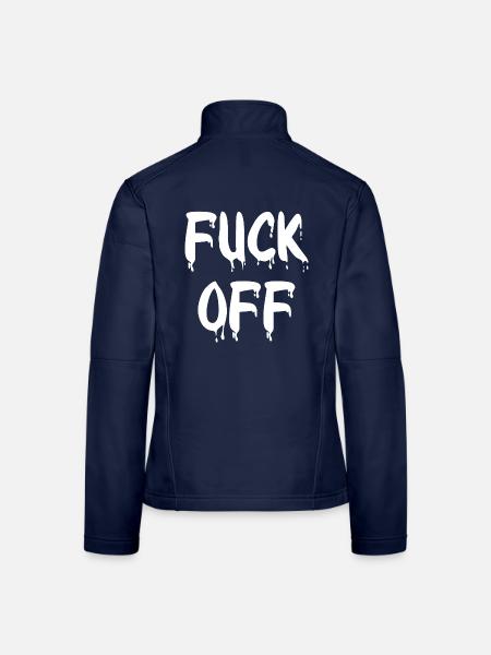 Provokatives Ausruf-Design Tropfen Fuck off - Frauen Softshelljacke - Navy - Hinten