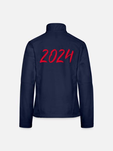 2024 Silvester Neujahr rot - Frauen Softshelljacke - Navy